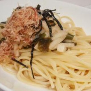 大根とワカメの和風パスタ